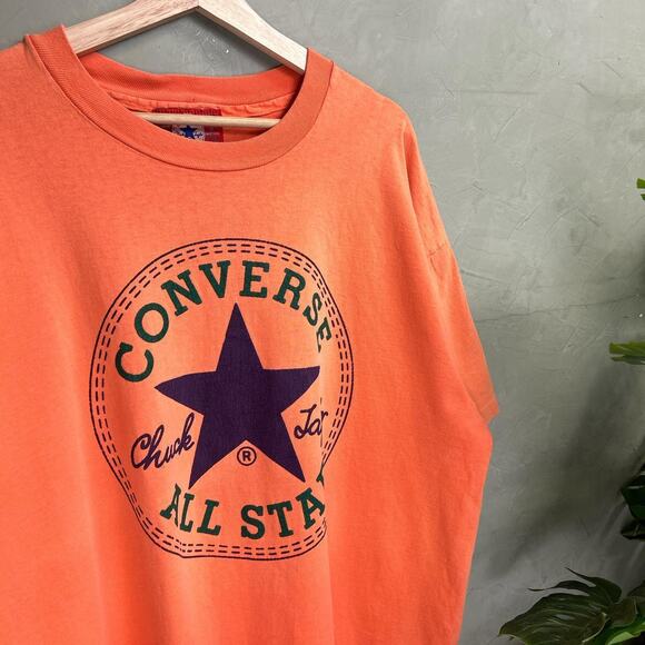Converse All Star Chuck Taylor 90s Single Stitch Made in USA Puff Print XL Tee - Picture 2 of 6